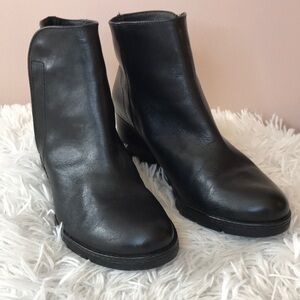Eric Michael Leather Wedge Ankle Boots